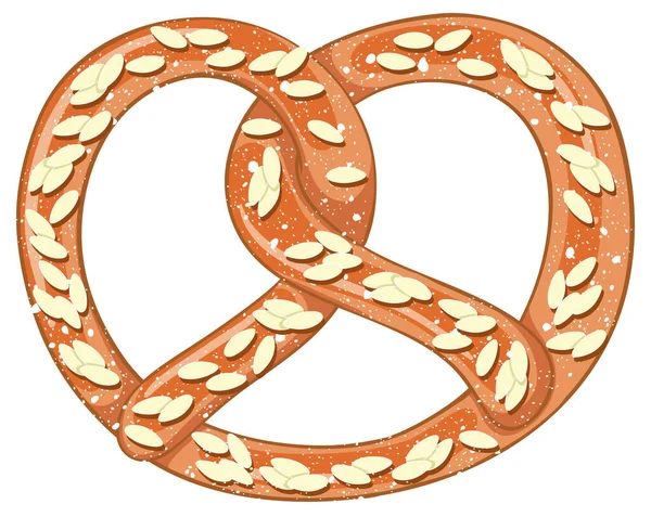 Almond Pretzel Bread Islated Illustration — Stock Vector