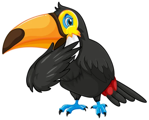 Toucan Pássaro Desenho Animado Personagem Ilustração — Vetor de Stock