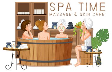 Jakuzide kadınlarla spa terapisi metni.