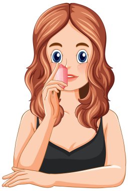 İyileştirici kristal çizimi olan genç bir kadının portresi