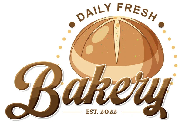 Daily Fresh Bakery Text Banner Poster Design Illustration — Stock Vector