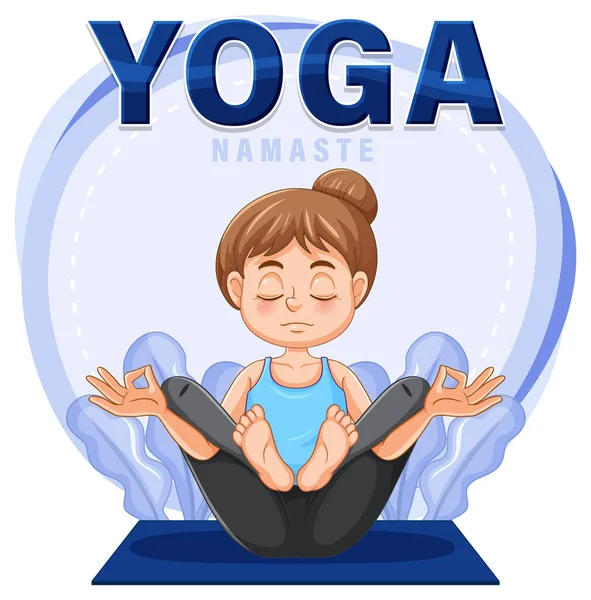 Woman Doing Yoga Text Illustration — Stock Vector