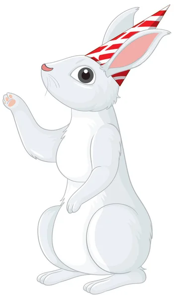 Beyaz Tavşan Çizgi Film Karakteri Çizimi — Stok Vektör