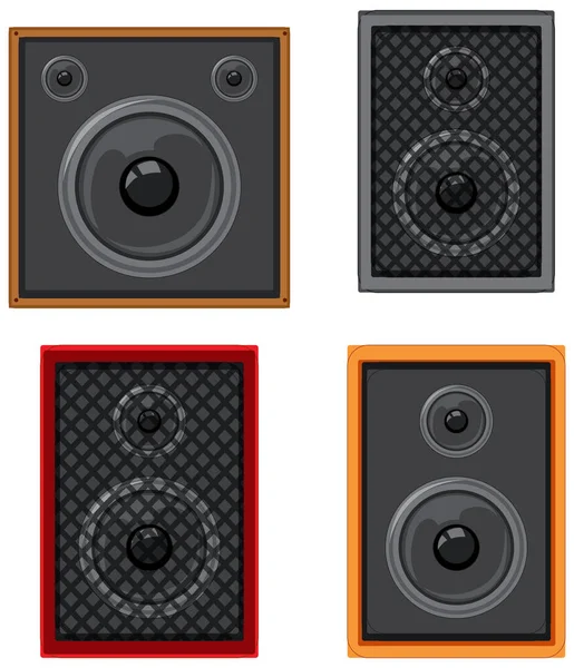 Speaker Boxes Isolated Set Illustration — Stock Vector
