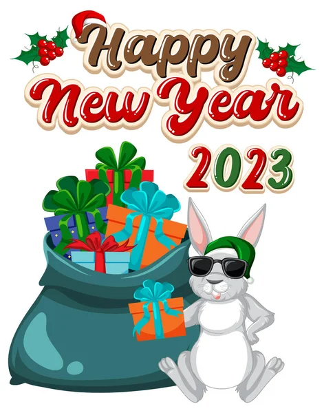 Jahr Des Kaninchens Frohes Neues Jahr Banner Illustration — Stockvektor