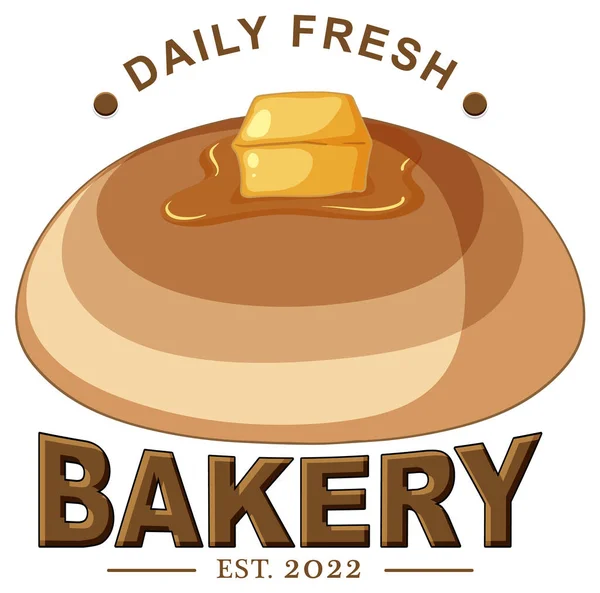 Bandiera Forno Con Illustrazione Pancake Burro — Vettoriale Stock