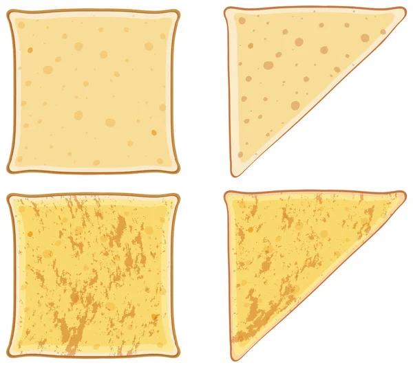 Set Buttery Toast Illustration — Stock Vector