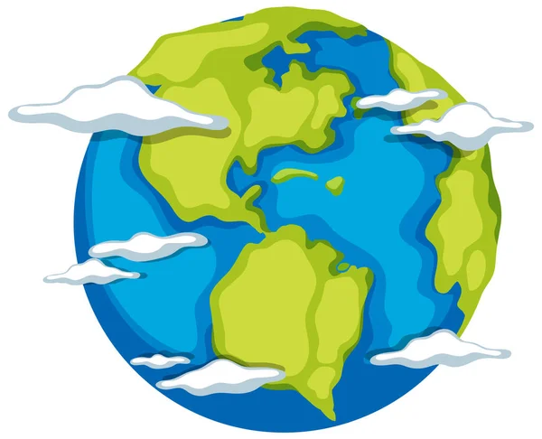 白い背景のイラストの地球の地球のアイコン — ストックベクタ