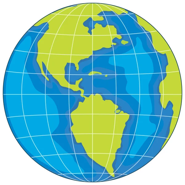 Значок Глобусу Землі Білому Тлі Ілюстрація — стоковий вектор