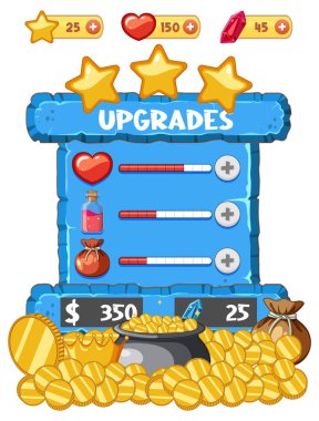 Oyun ögesi şablon tasarımı çizimi çizimi