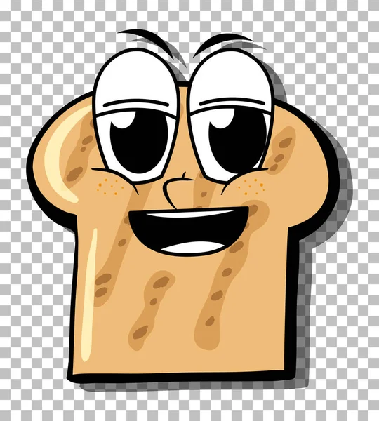 Bread Cartoon Character Isolated Illustration — Vettoriale Stock