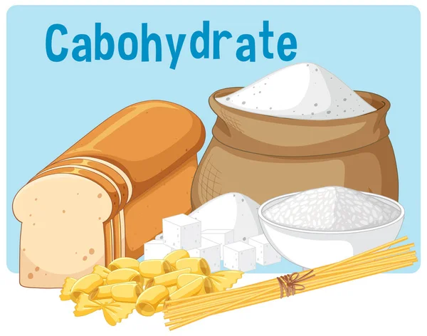 Група Ілюстрацій Харчових Продуктів Carbohydrate — стоковий вектор
