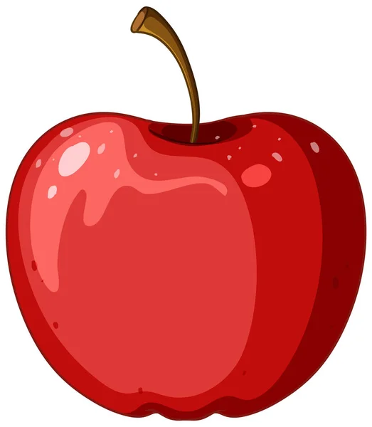 Μεμονωμένο Κόκκινο Μήλο Εικονογράφηση Κινουμένων Σχεδίων — Διανυσματικό Αρχείο