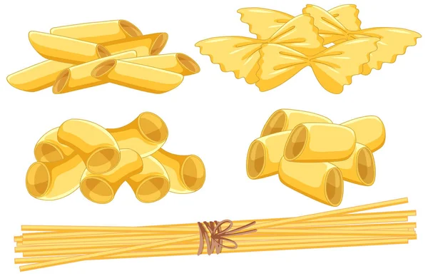 Set Pasta Isolated Illustration — Stock Vector