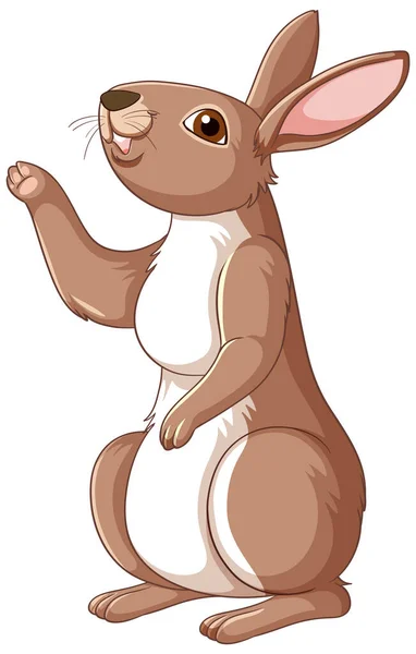 かわいい茶色のウサギの漫画のキャラクターイラスト — ストックベクタ