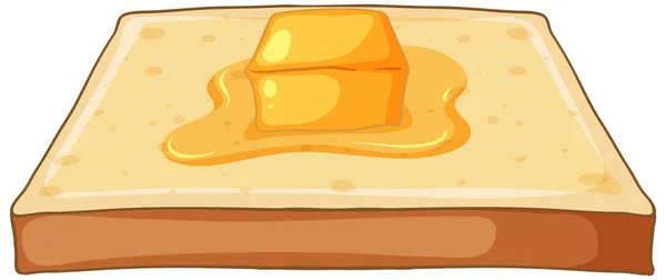 Изолированная Вкусная Иллюстрация Хлеба Маслом — стоковый вектор