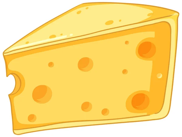 Simple Cheese Isolated Cartoon Illustration — Stock Vector