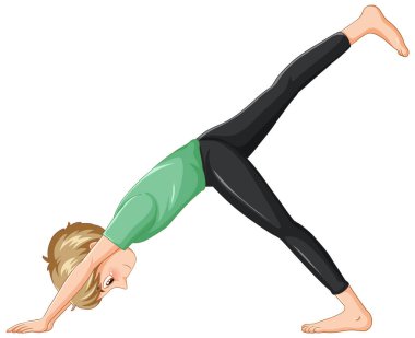 A man doing yoga cartoon character illustration