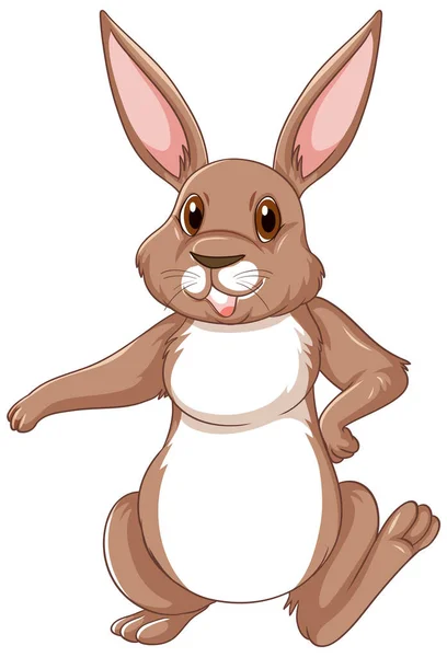 Милий Коричневий Кролик Мультфільм Персонаж Ілюстрація — стоковий вектор