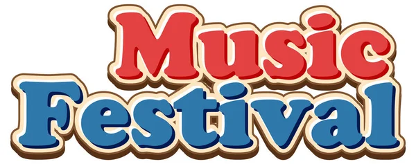 Testo Del Festival Musicale Illustrazione Banner Poster Design — Vettoriale Stock