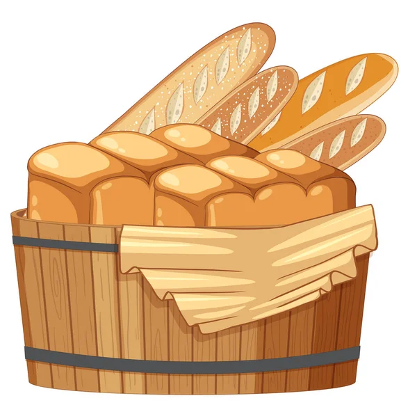 Baget Brioche Ekmek Çizimi — Stok Vektör