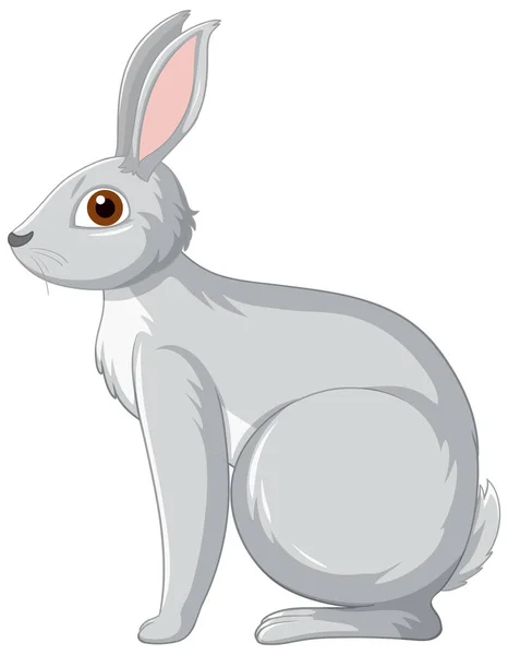 Şirin Gri Tavşan Çizgi Film Karakteri Çizimi — Stok Vektör
