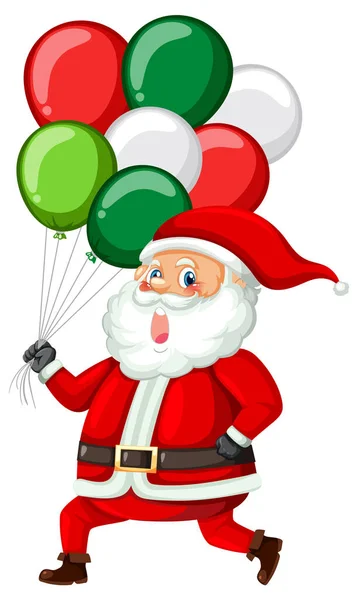 Santa Claus Holding Balloons Illustration — Stock Vector