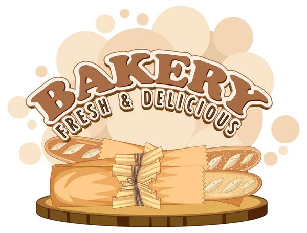 Panadería Texto Fresco Delicioso Para Ilustración Diseño Pancartas Carteles — Vector de stock