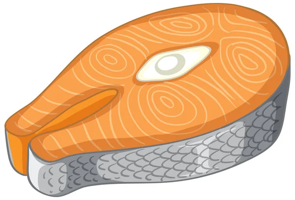 Einfache Lachsfische Isolierte Zeichentrickillustration — Stockvektor