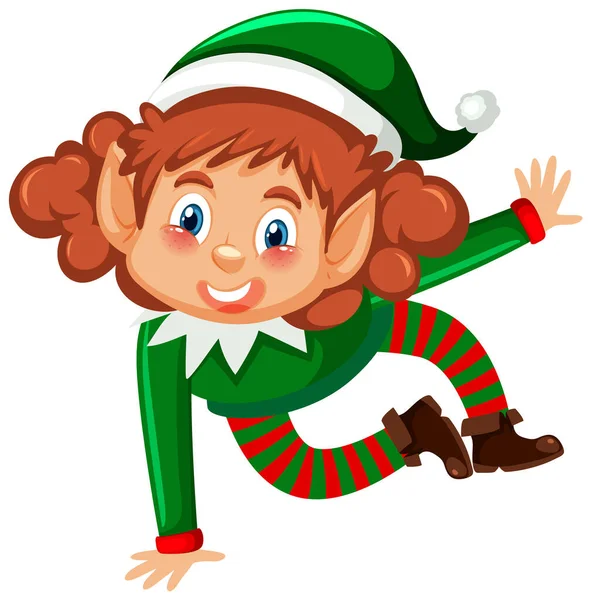 Natal Elfo Desenho Animado Personagem Ilustração — Vetor de Stock