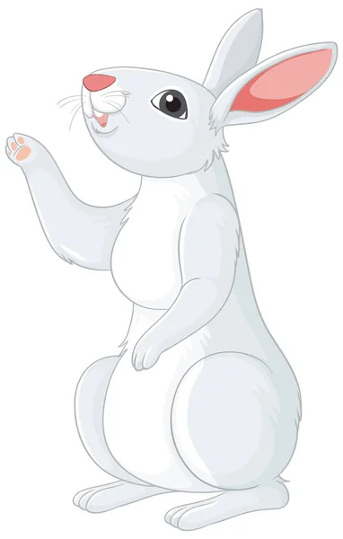 Coniglio Bianco Cartone Animato Personaggio Illustrazione — Vettoriale Stock