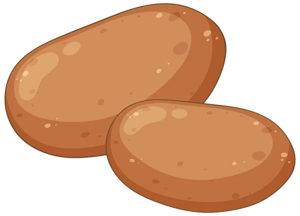 Geïsoleerde Aardappel Cartoon Eenvoudige Stijl Illustratie — Stockvector