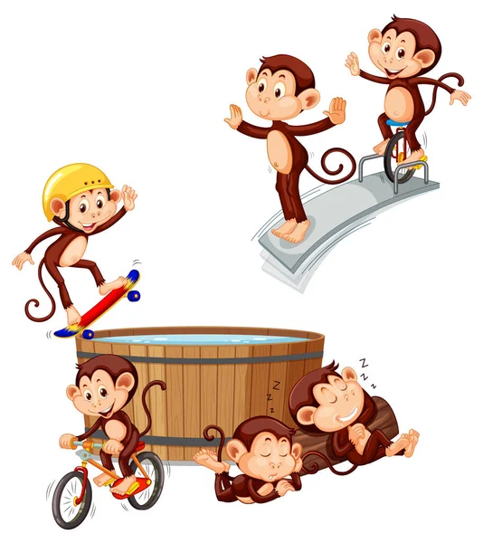 Małpa Inną Ilustracją Akcji — Wektor stockowy