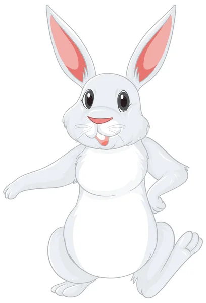 Ilustración Del Personaje Dibujos Animados Conejo Blanco — Vector de stock