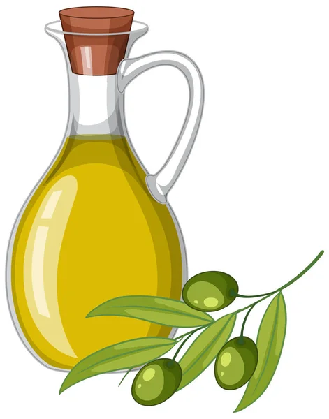 Проста Оливкова Олія Ізольована Ілюстрація — стоковий вектор
