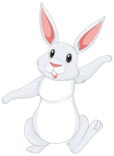 White Rabbit Cartoon Character Illustration — Stock Vector