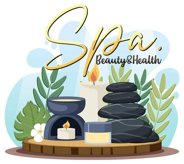 Spa Beauty Health Text Design Illustration — Stock Vector