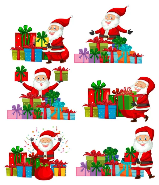 Noël Père Noël Dessin Animé Personnage Jeu Illustration — Image vectorielle