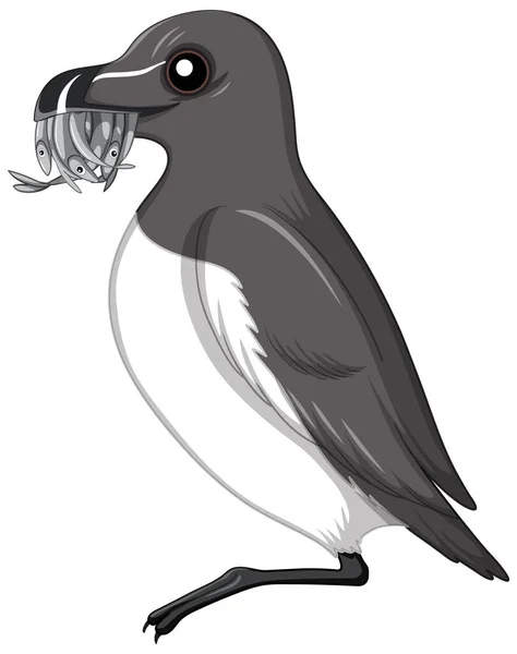 ラゾービル鳥のくちばしのイラストで魚を保持 — ストックベクタ