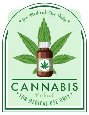 Tıbbi kenevir logosu illüstrasyonu