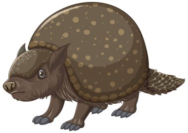 Glyptodon soyu tükenmiş memeli vektör çizimi