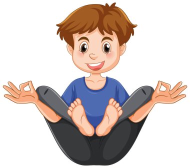 Yoga çiçeği çizgi film karakteri çizimi