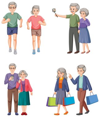 Yaşlıların koleksiyonu Karakterler çizimi