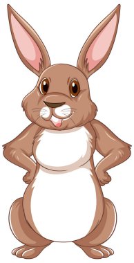 Şirin kahverengi tavşan çizgi film karakteri çizimi