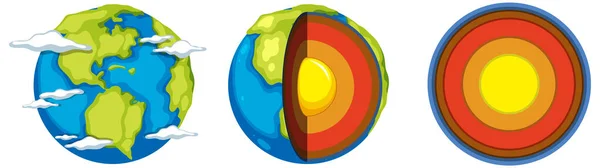Capas Tierra Ilustración Litósfera — Archivo Imágenes Vectoriales