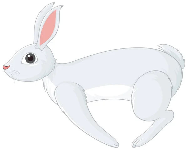 White Rabbit Cartoon Character Illustration — Stock Vector