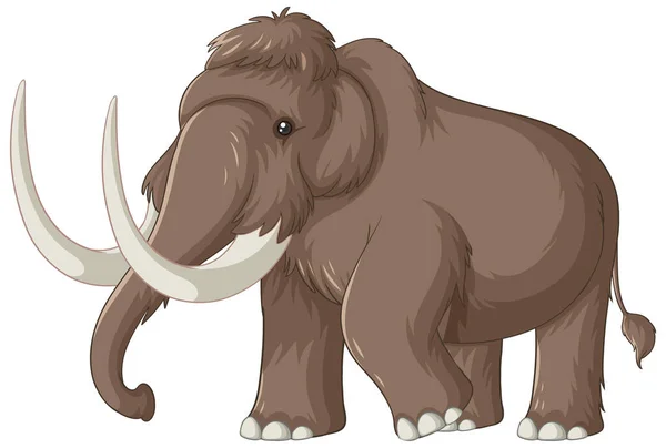 Woolly Mammoth Extinct Animal Vector Illustration — Stock Vector
