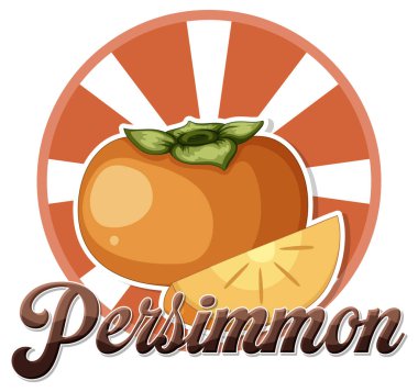 Persimmon fruit cartoon icon illustration