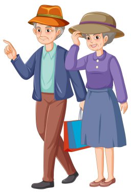 Mutlu yaşlı çiftler seyahat çizelgeleri