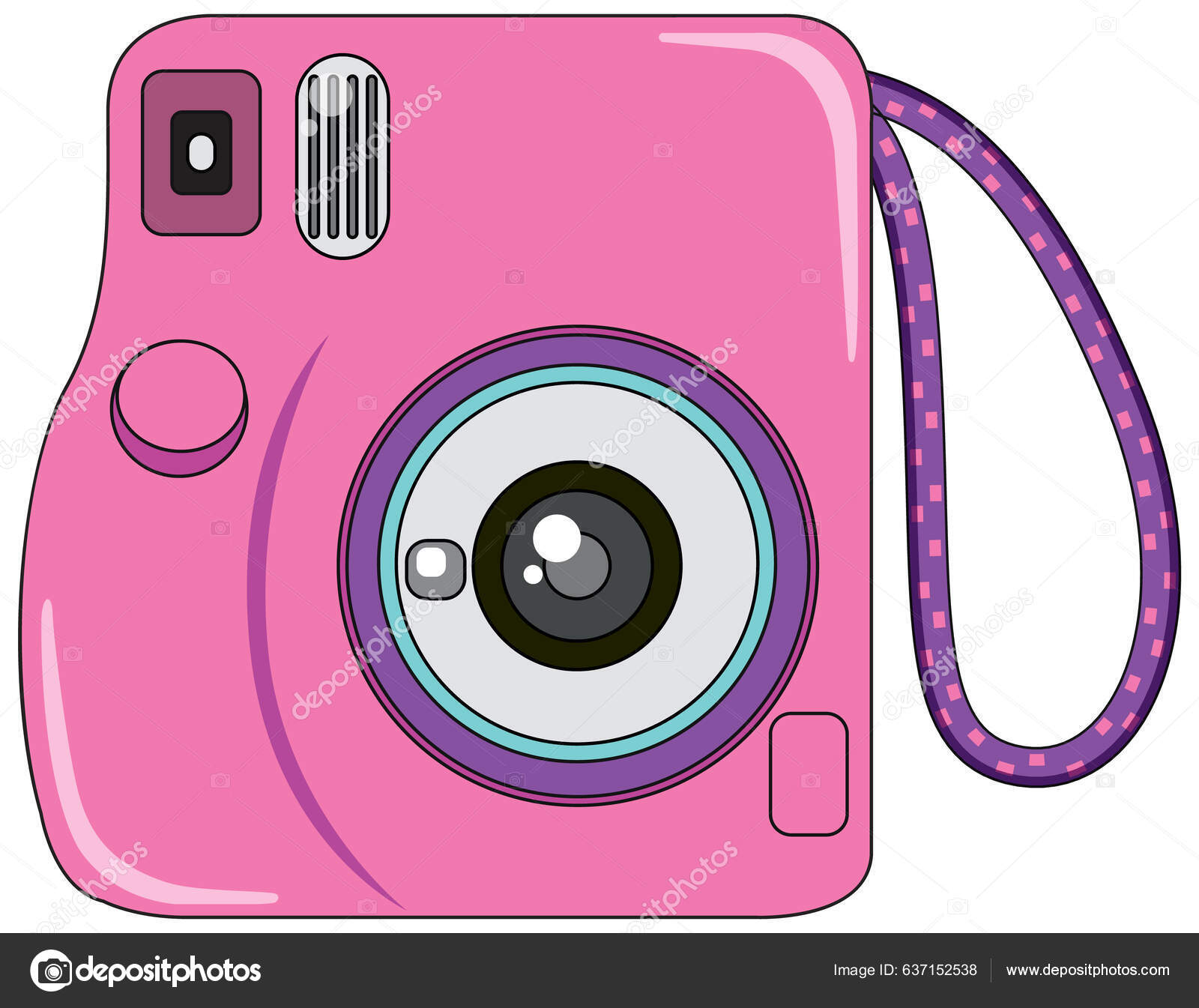 Instant Camera Pink Colour Illustration Stock Vector by ©interactimages